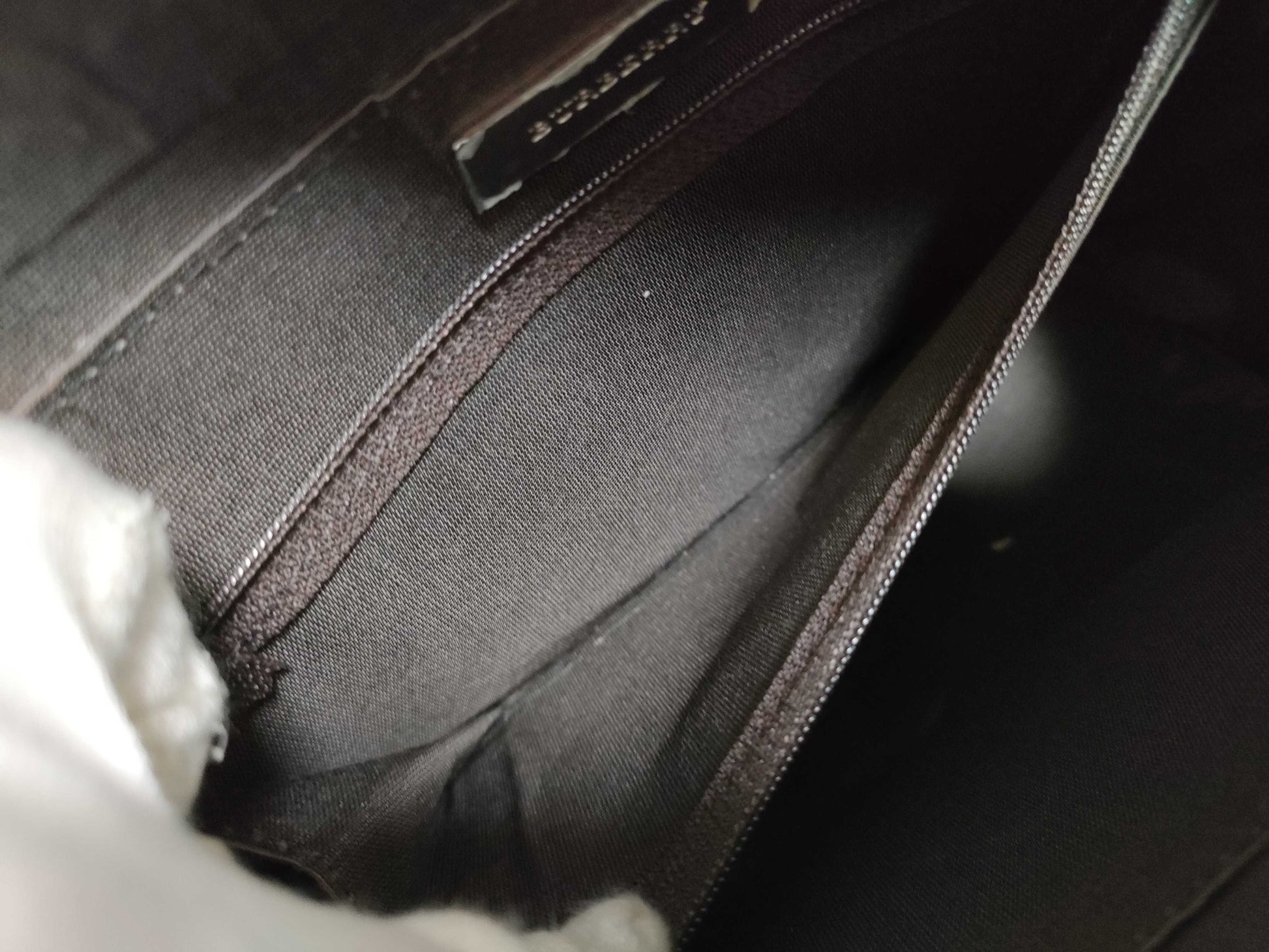 BURBERRY Checked Canvas and Leather Handbag, Ivory and Brown