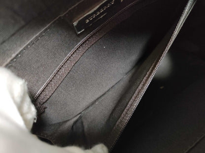 BURBERRY Checked Canvas and Leather Handbag, Ivory and Brown