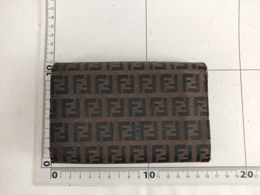 FENDI Zucchino Canvas Bifold Wallet 2369 8M0029 019 Dark Brown Wallet