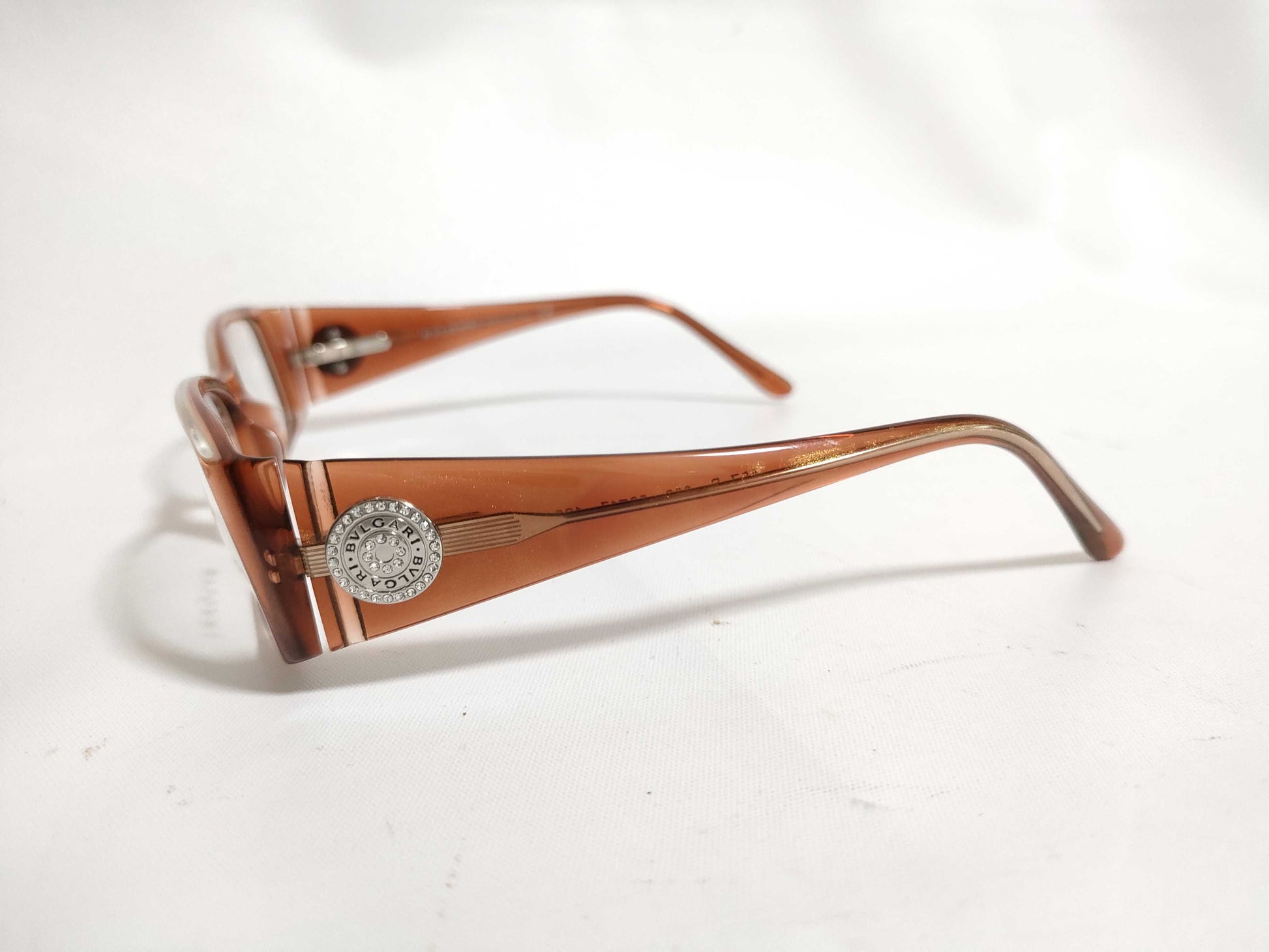  BVLGARI Bulgari Plastic and Metal Glasses 457 B 668 52□17 135 Brown Sunglasses