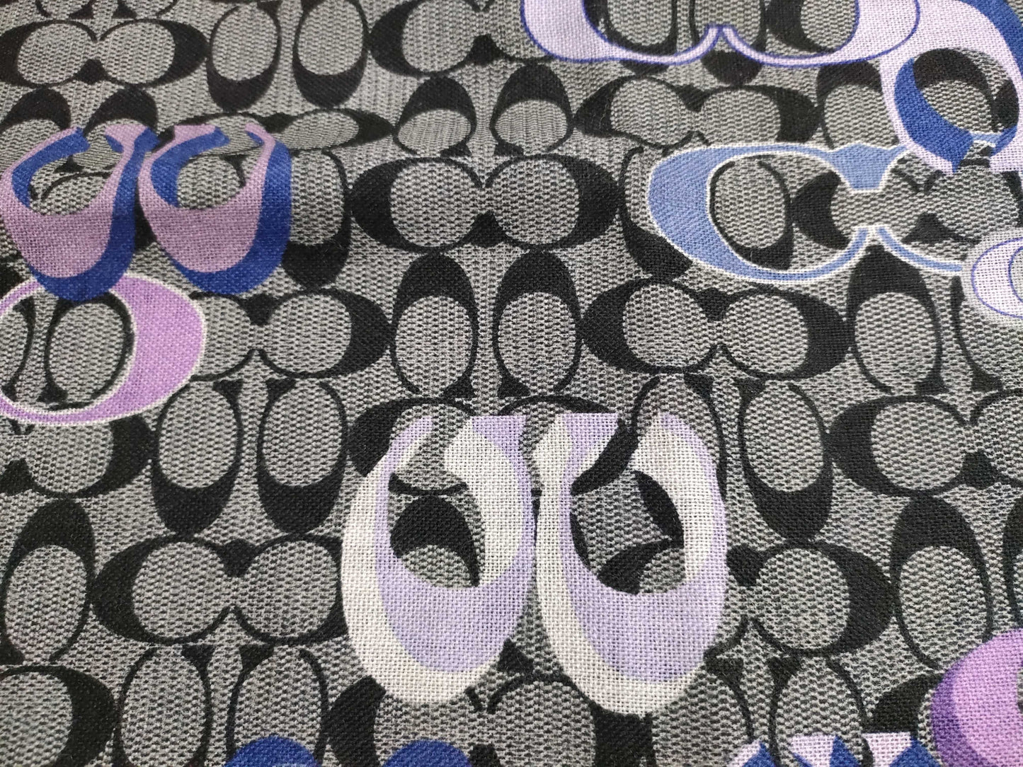 COACH Signature Wool Stole in Gray and Black