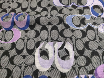 COACH Signature Wool Stole in Gray and Black