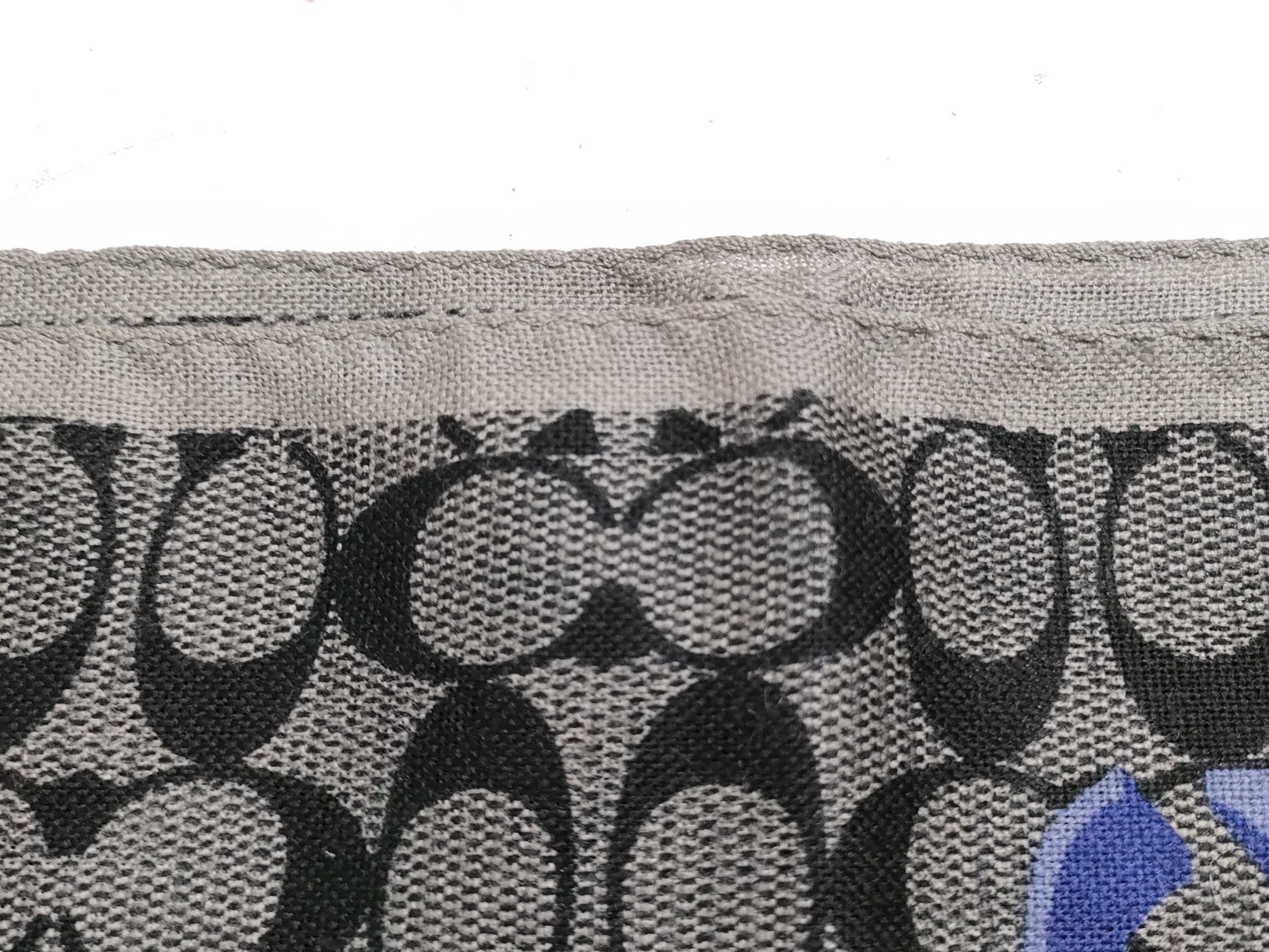 COACH Signature Wool Stole in Gray and Black