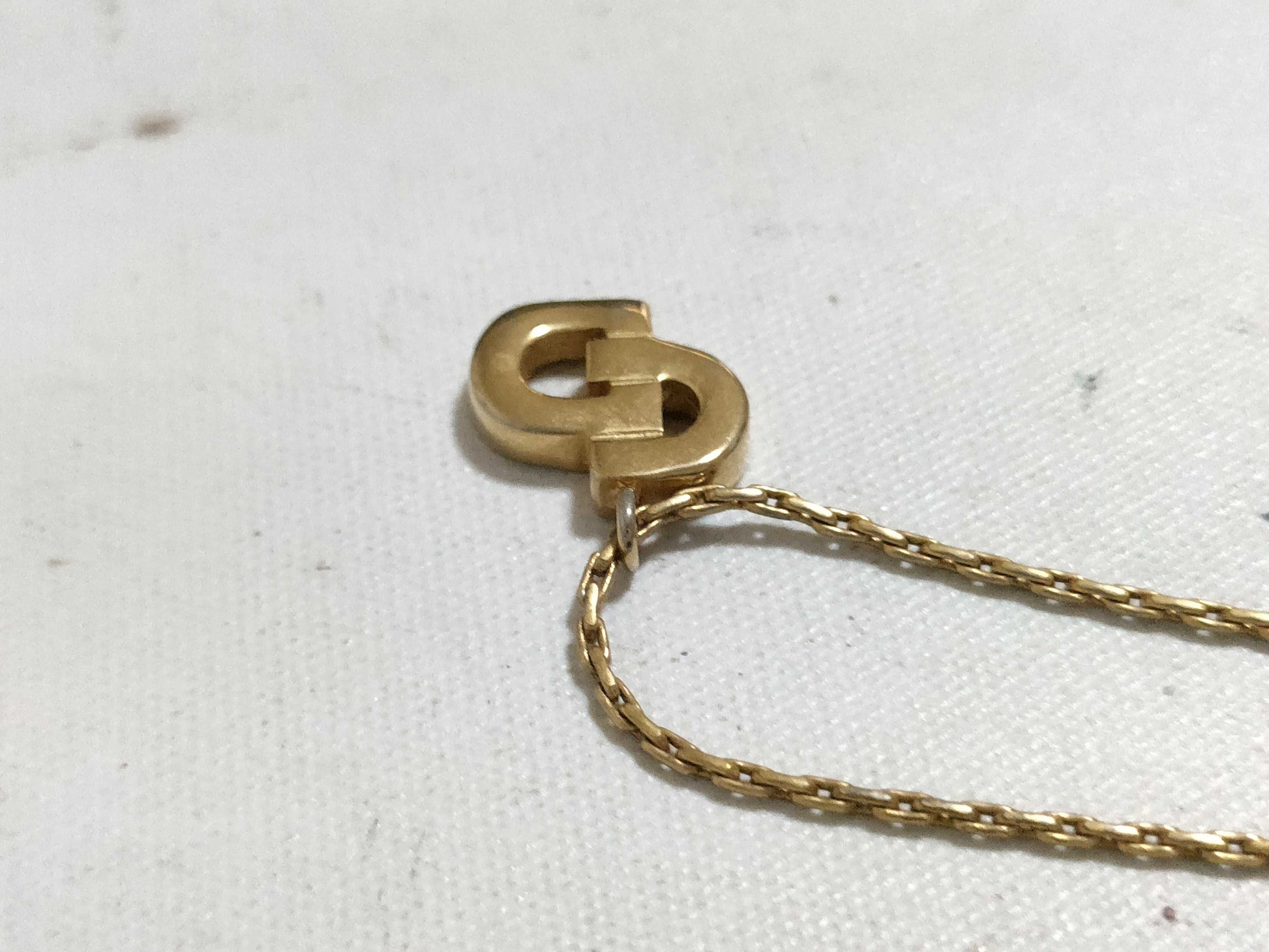 Dior Christian Dior CD logo necklace GP gold necklace