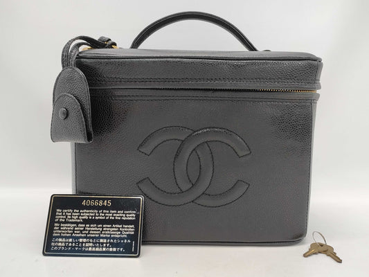 CHANEL Caviar Skin Vanity Handbag