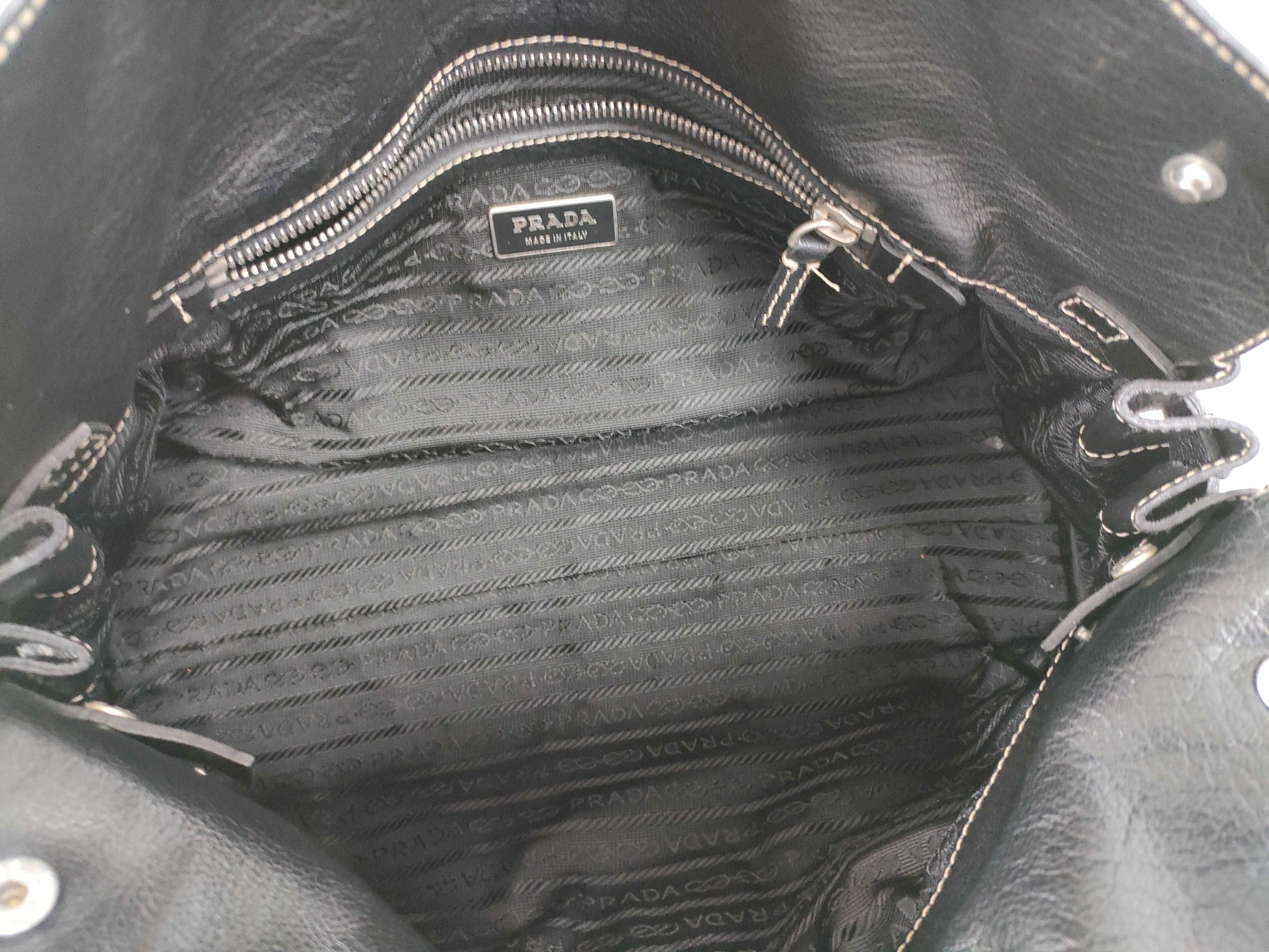 PRADA Prada All Leather Handbag Tote Mini Boston Bag Black