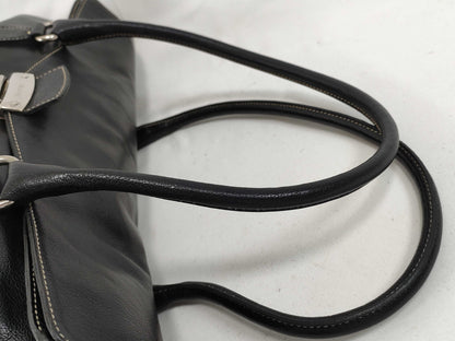 PRADA Prada All Leather Handbag Tote Mini Boston Bag Black