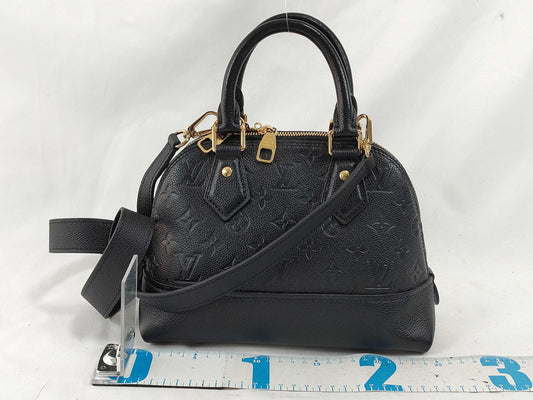 LOUIS VUITTON Monogram Empreinte Neo Alma BB Black Shoulder Handbag M44829 NFC Tag Verified Handbag
