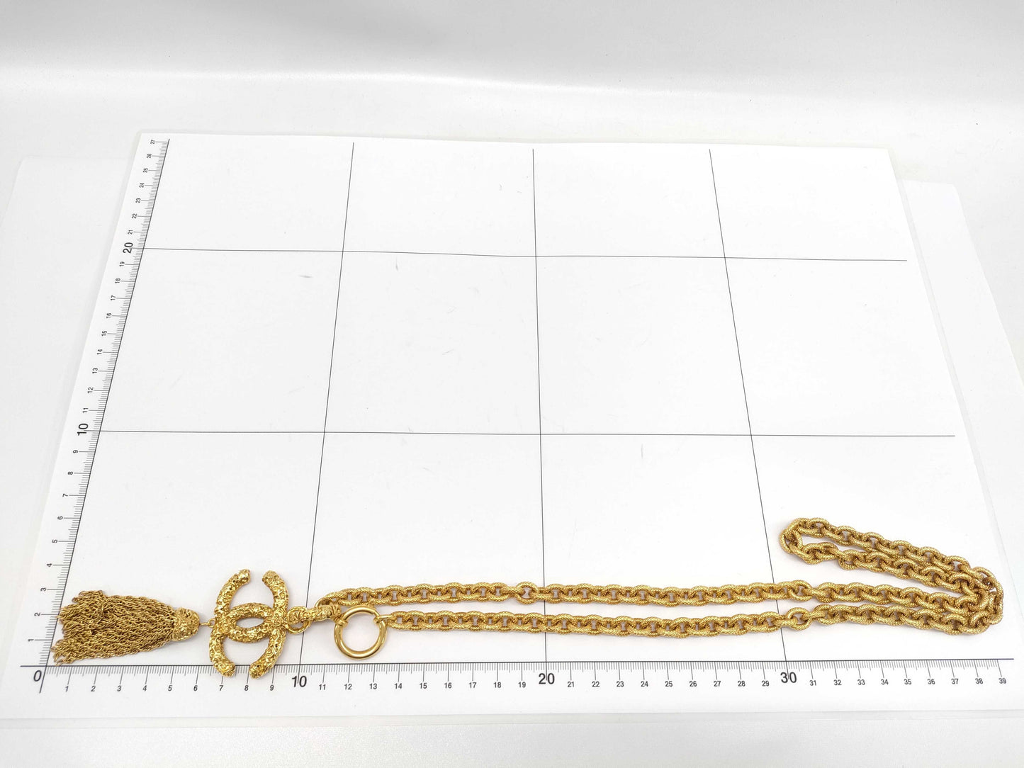 CHANEL Lava Fringe Coco Mark 93A Vintage Necklace