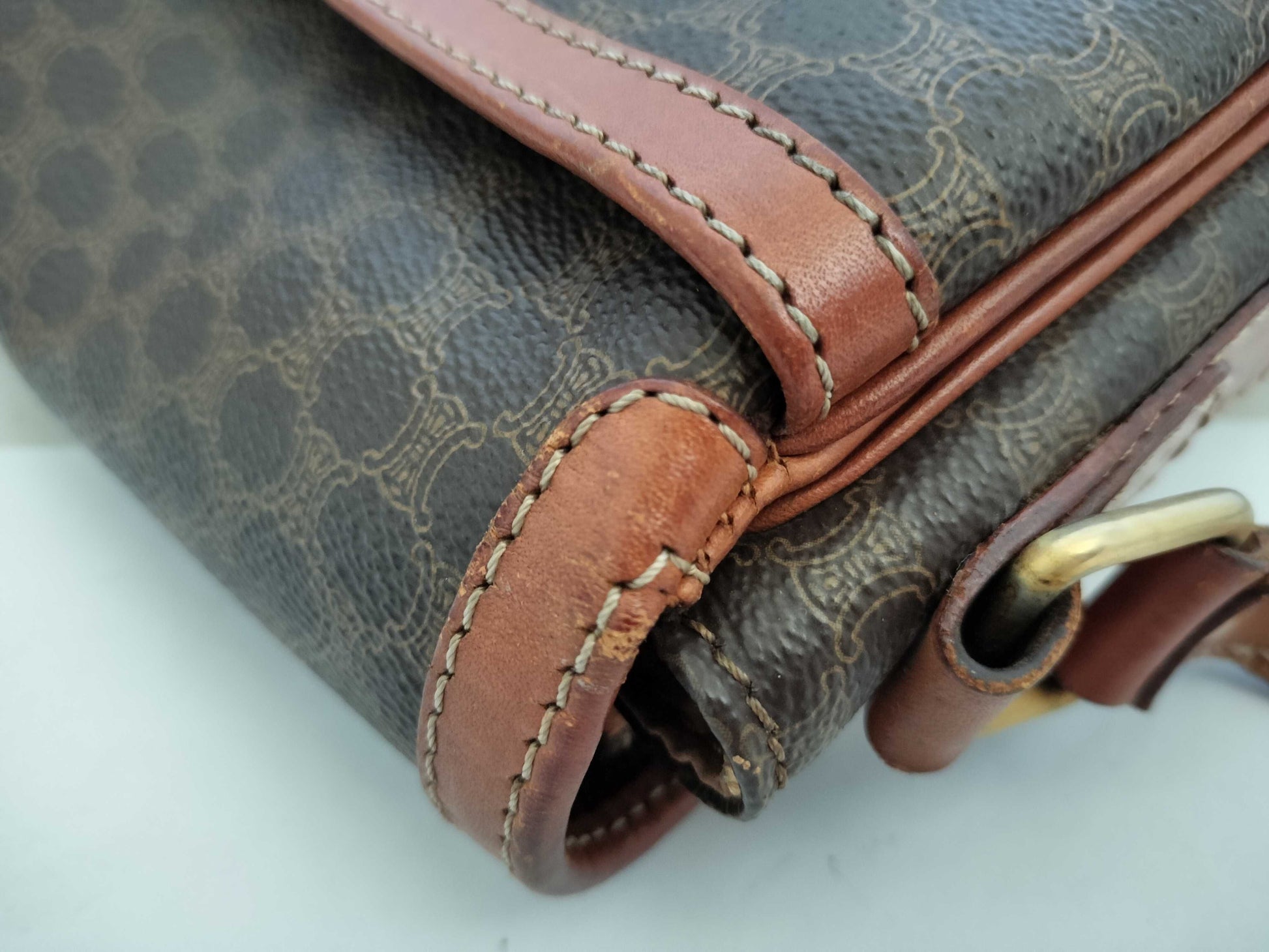 CELINE Macadam PVC Shoulder Bag M10 Brown