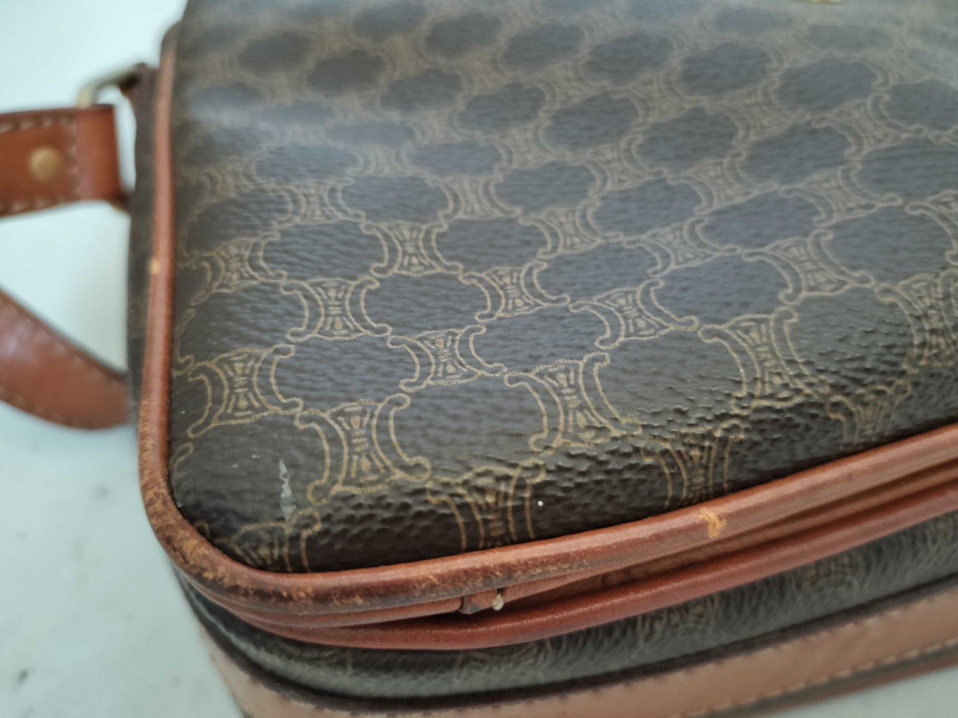 CELINE Macadam PVC Shoulder Bag M10 Brown