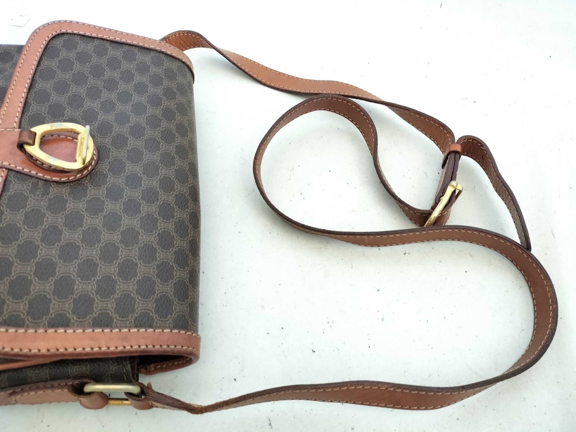 CELINE Macadam PVC Shoulder Bag M10 Brown