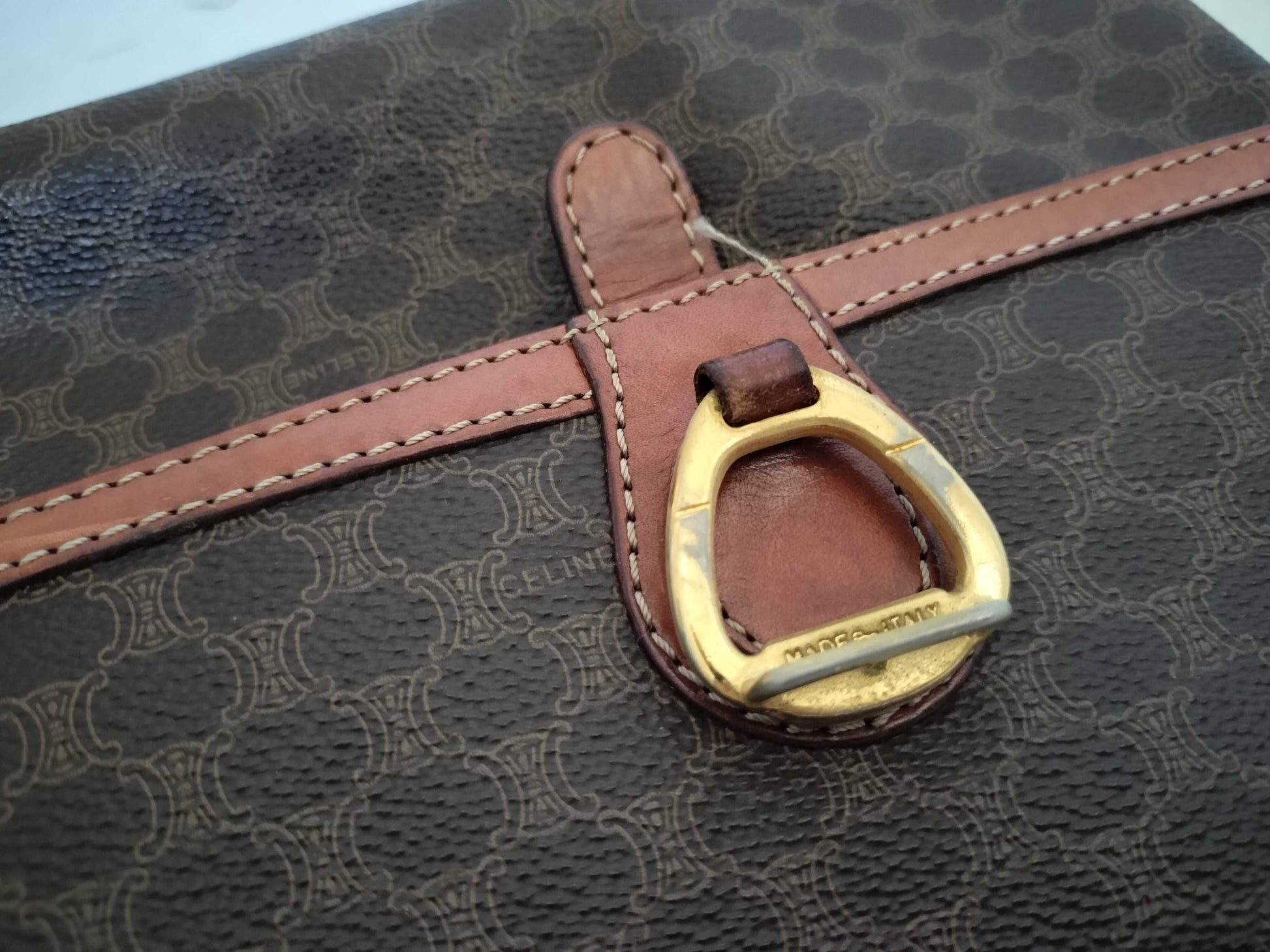 CELINE Macadam PVC Shoulder Bag M10 Brown