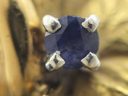 Nobuko Ishikawa Ring, Colored Stone Diameter: Approx. 5.2-6.3mm, Sapphire and Diamond, 18K Gold/PT900, 7.8g 