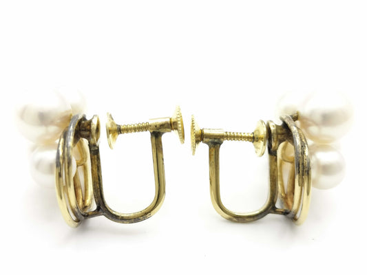 MIKIMOTO Pearl Earrings, 5.6-7.0mm Diameter, 14K Gold, 6.7g 