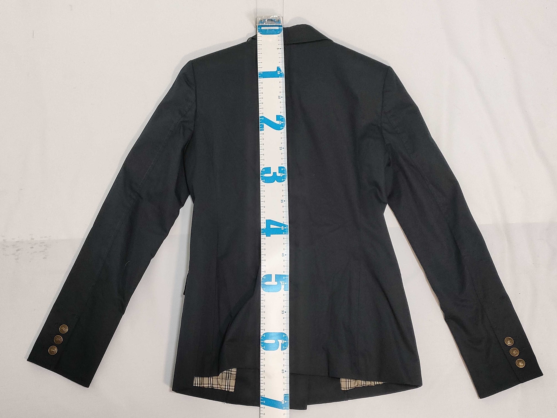 BURBERRY Blue Label Check Jacket, Size 38, Black