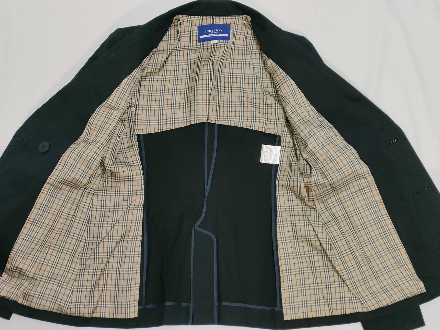 BURBERRY Blue Label Check Jacket, Size 38, Black