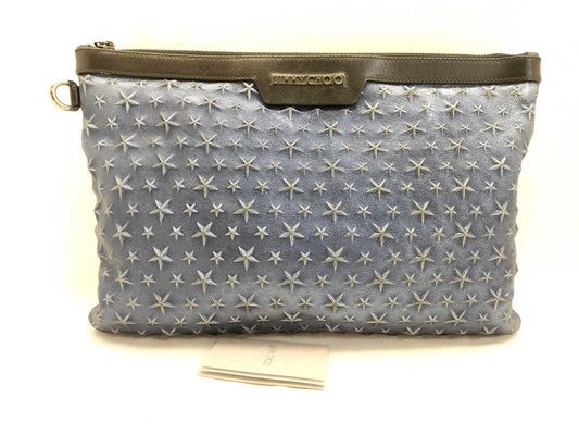 JIMMY CHOO Clutch Bag in Blue Lame