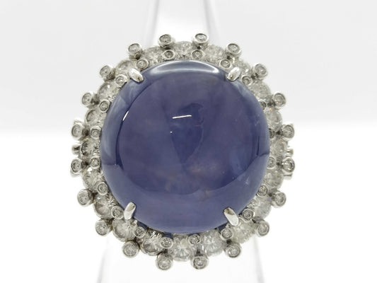 Stainless steel 41.09ct D3.32ct PT900 27.9g ring 