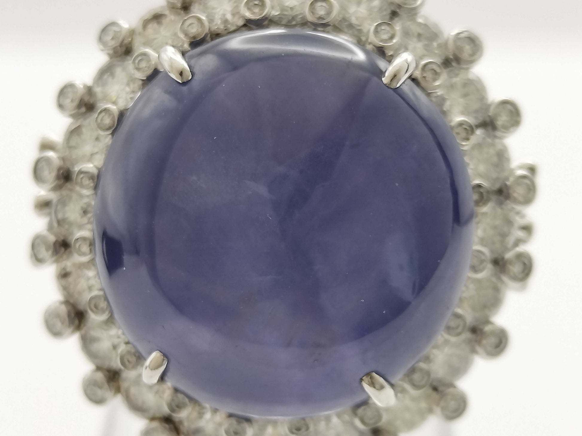 Stainless steel 41.09ct D3.32ct PT900 27.9g ring 