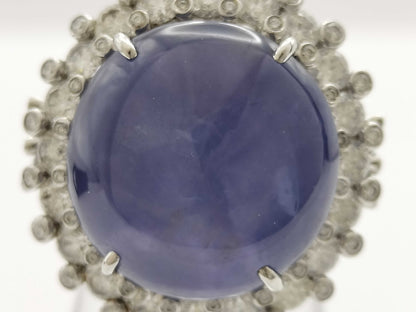 Stainless steel 41.09ct D3.32ct PT900 27.9g ring 