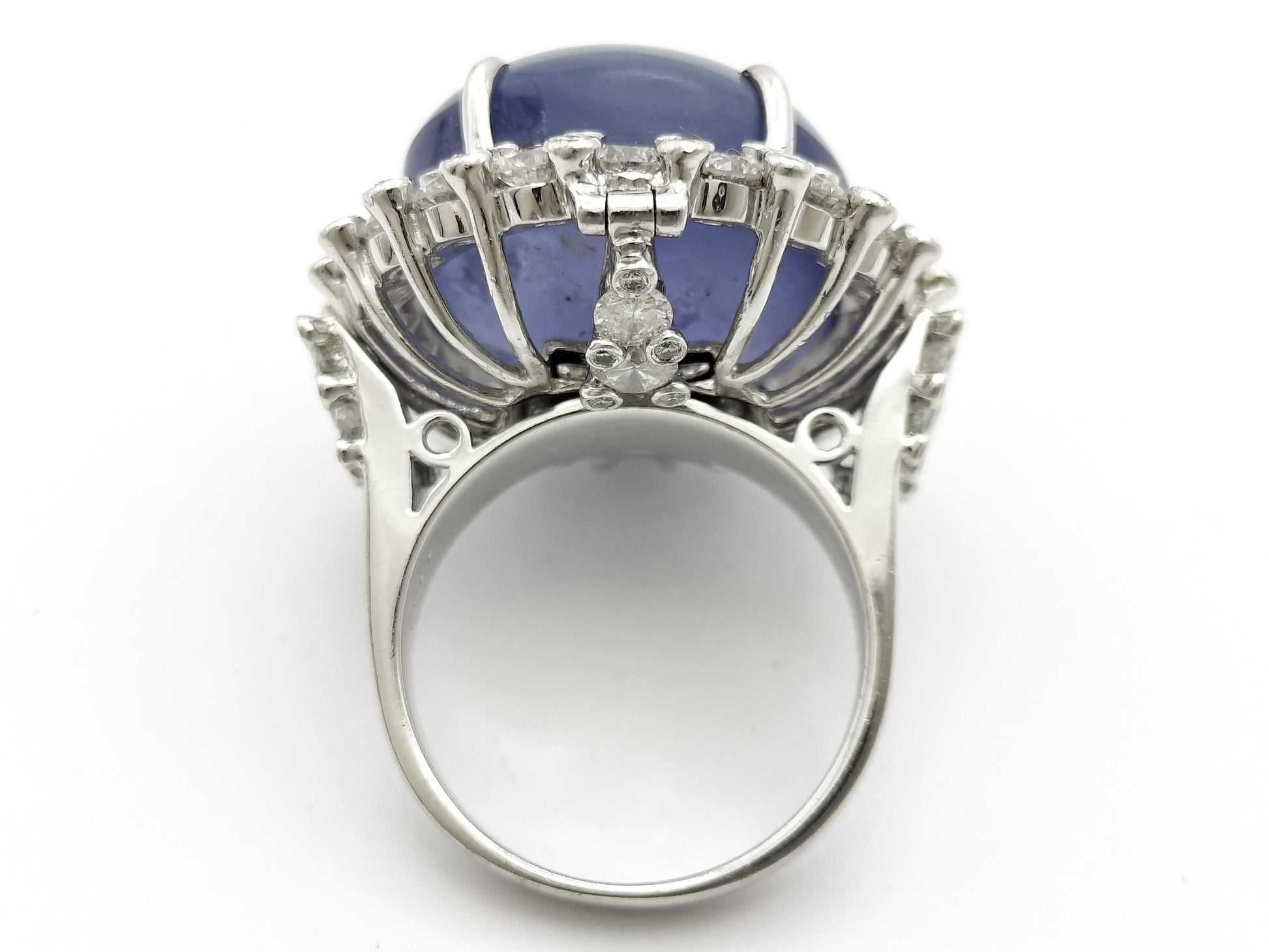 Stainless steel 41.09ct D3.32ct PT900 27.9g ring 