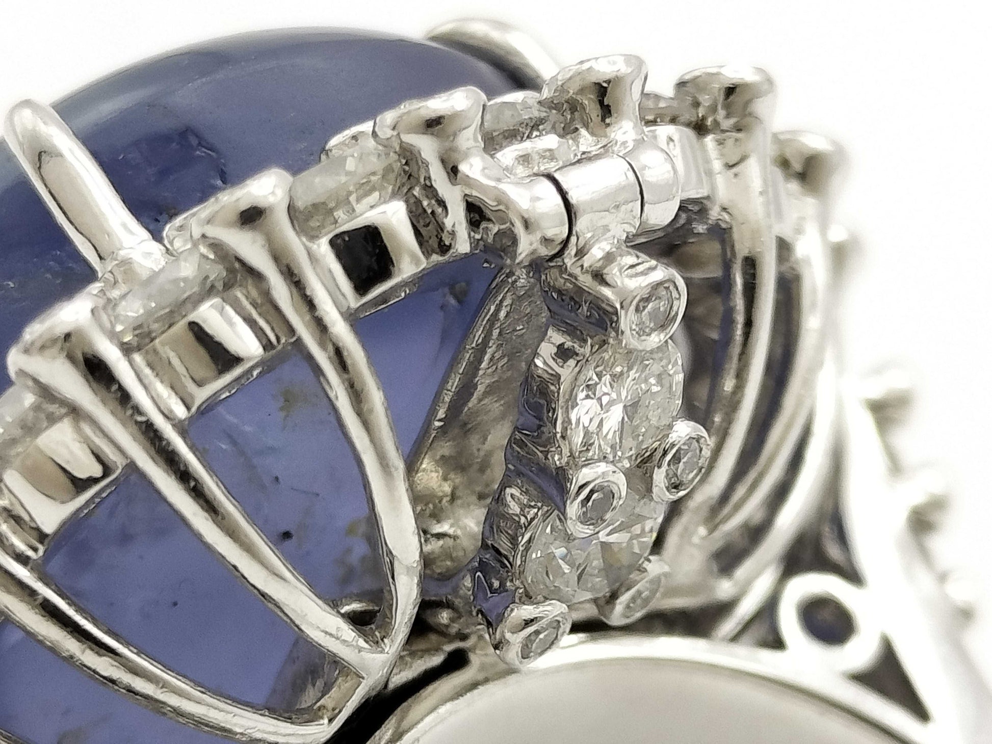 Stainless steel 41.09ct D3.32ct PT900 27.9g ring 