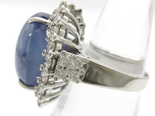 Stainless steel 41.09ct D3.32ct PT900 27.9g ring 