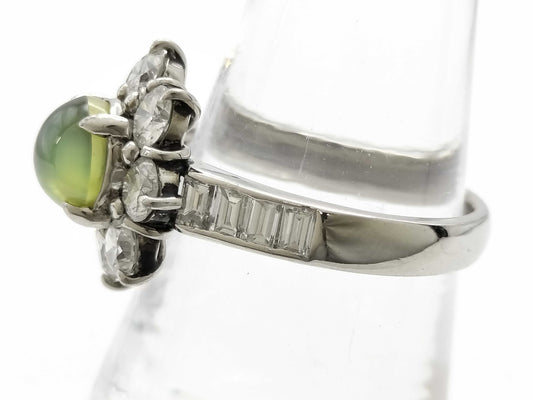 Chrysoberyl Cat's Eye 3.00ct D2.22ct PT900 7.8g Ring 