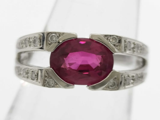 R2.28ct D0.24ct PT900 9.1g Ring 