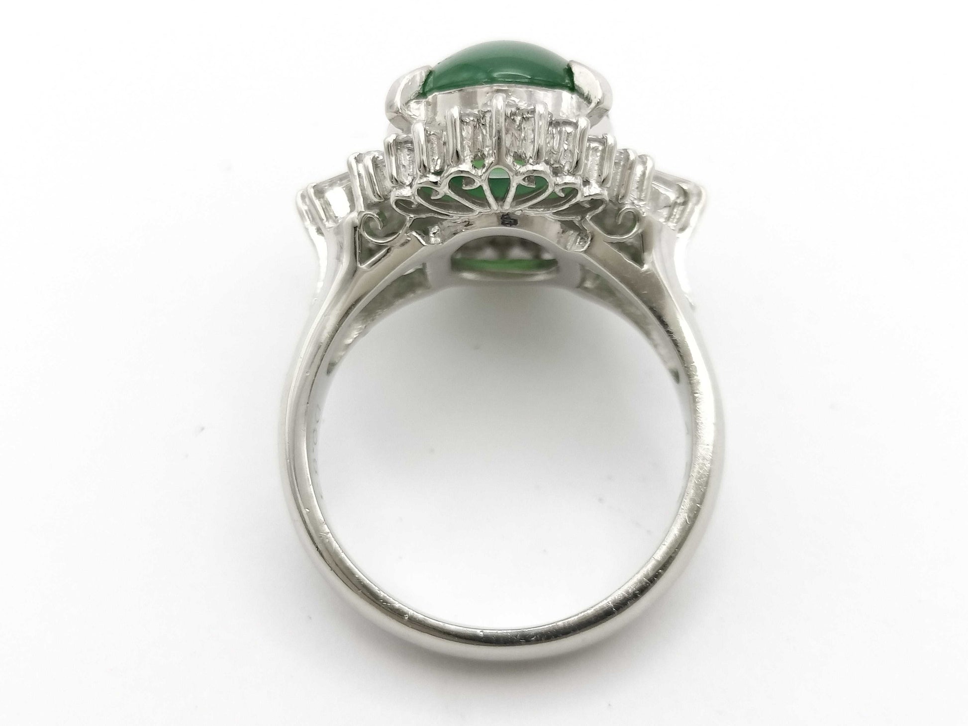 Jadeite 4.60ct D0.63ct PT900 10.2g Ring 
