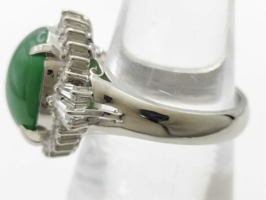 Jadeite 4.60ct D0.63ct PT900 10.2g Ring 