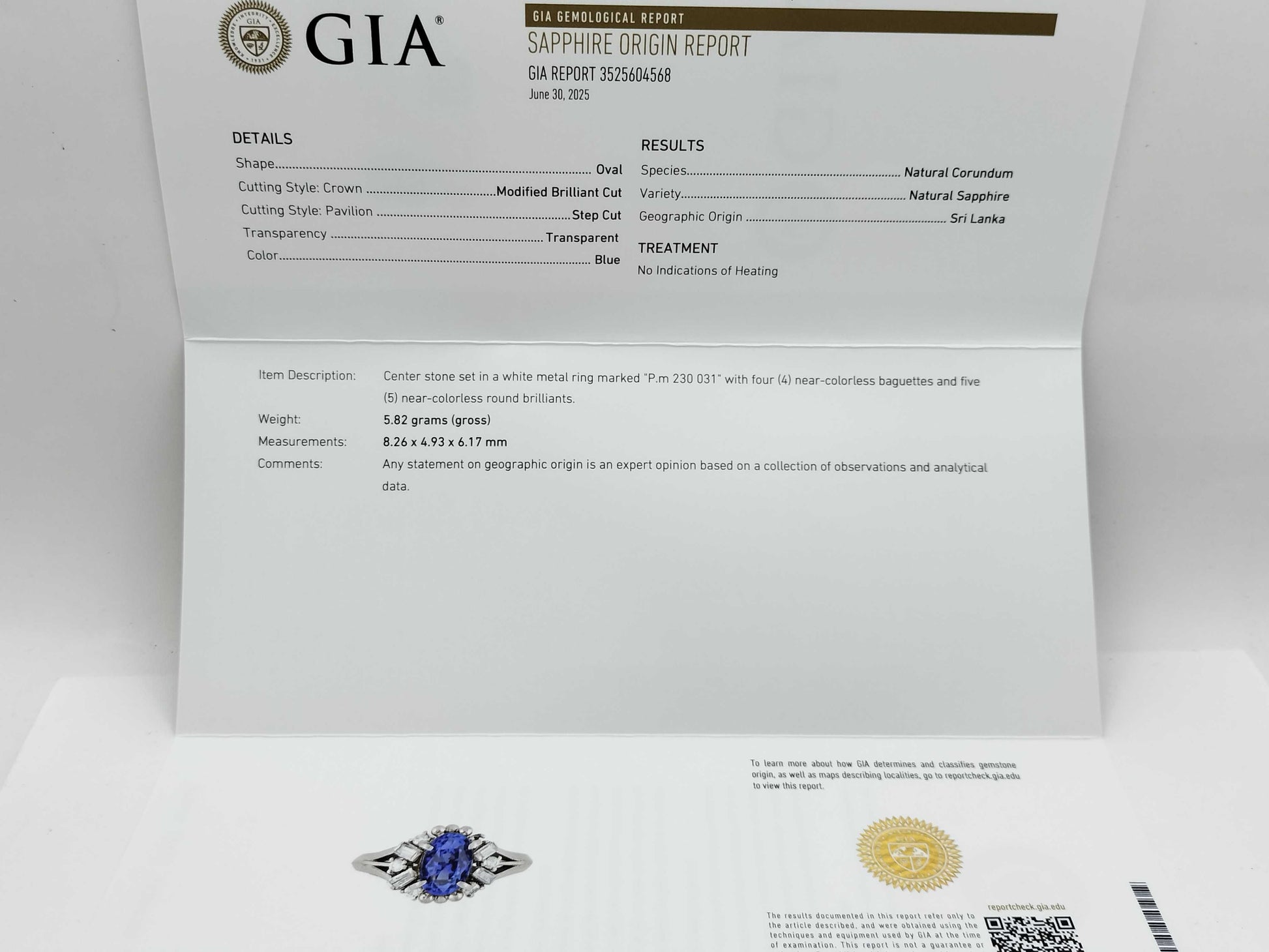 S2.30ct D0.31ct PM850 5.7g Ring 