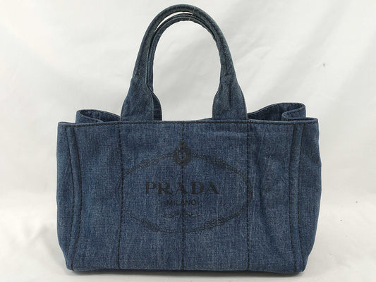 PRADA Prada Canapa Denim Tote Bag