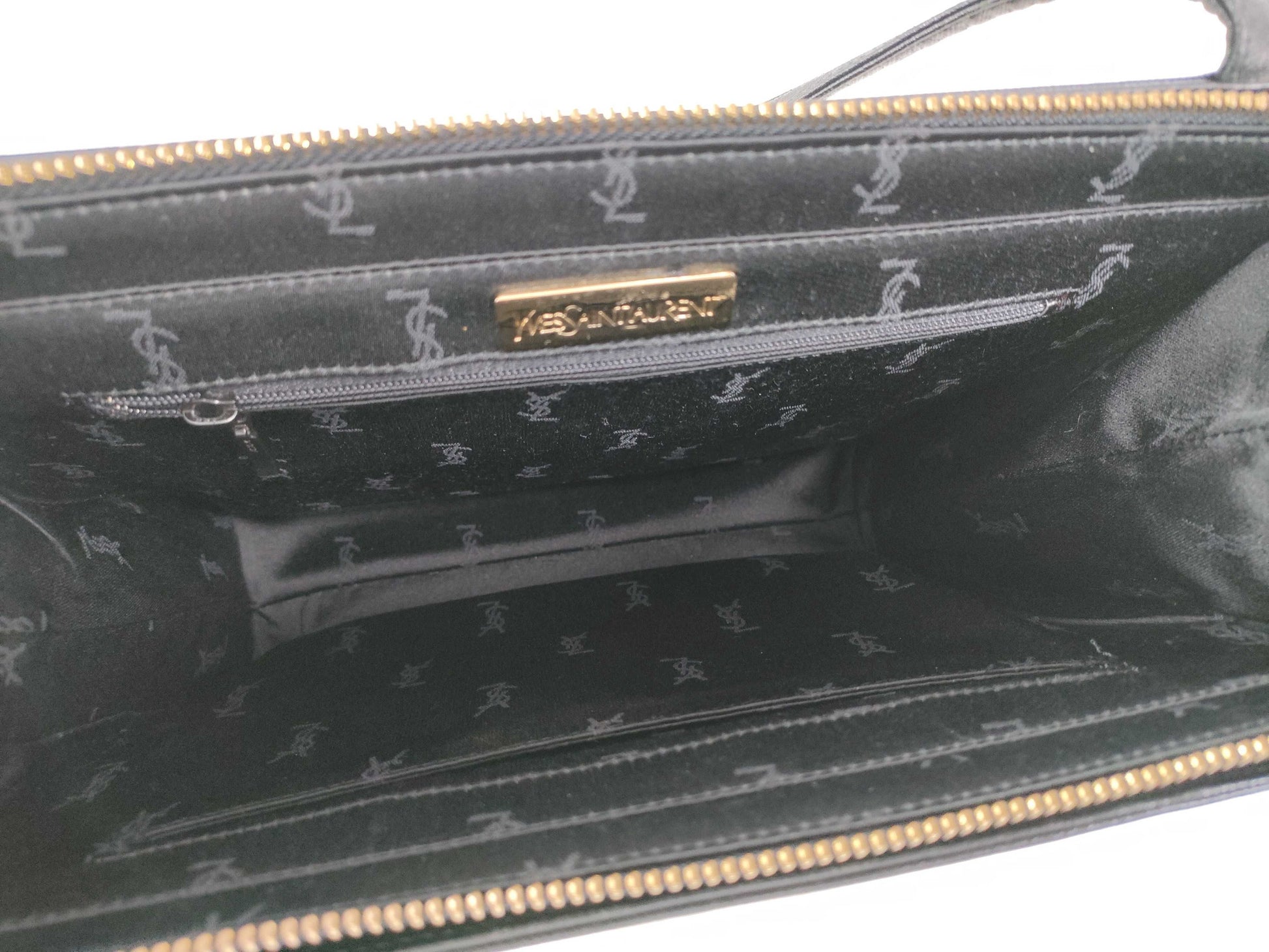 Yves Saint Laurent Tote Bag, Leather, Black, Gold Hardware, Shoulder Bag