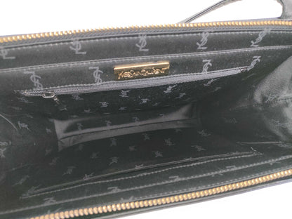 Yves Saint Laurent Tote Bag, Leather, Black, Gold Hardware, Shoulder Bag