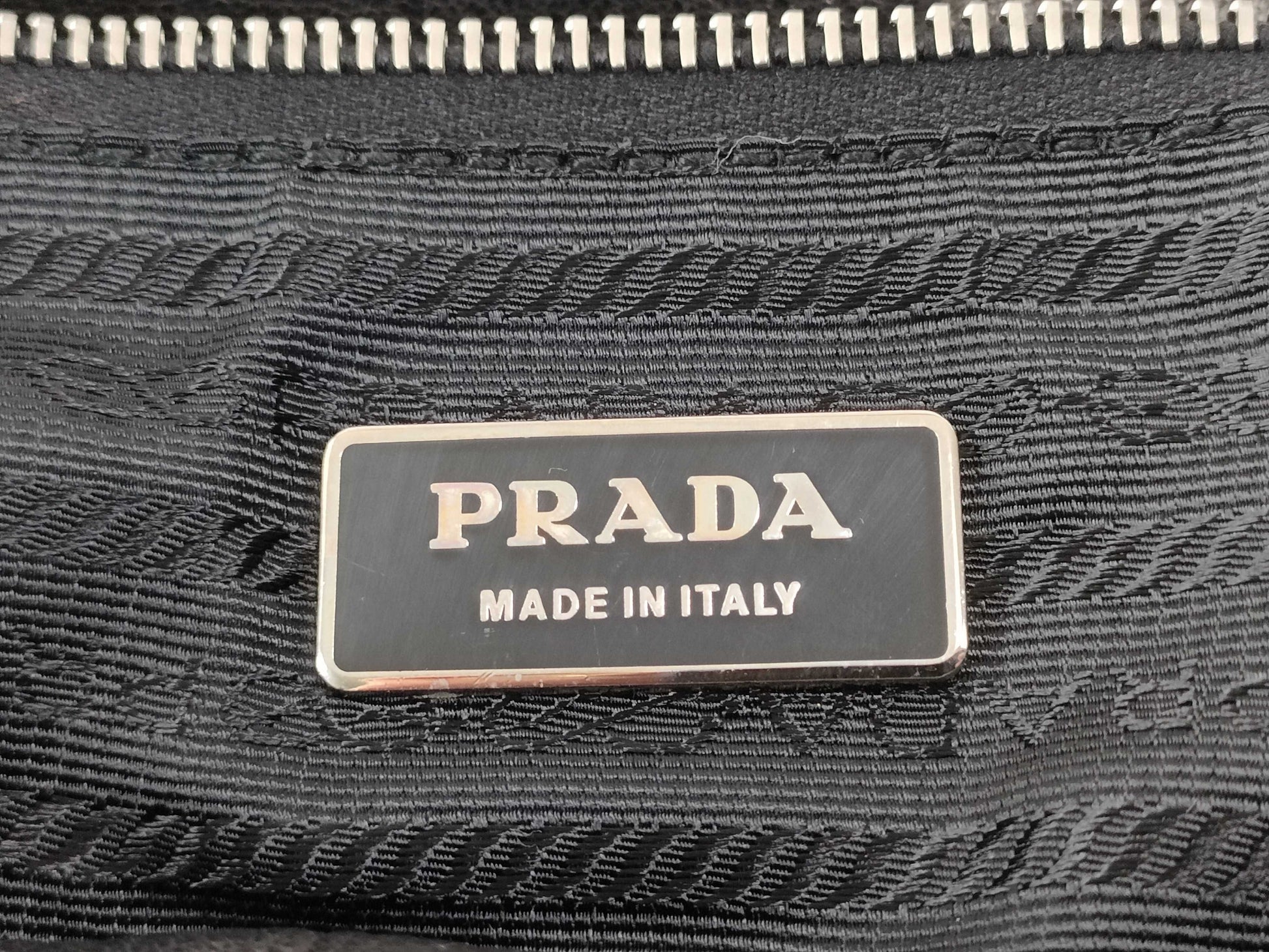 PRADA Prada Tote Bag Leather Triangle Plate Black Tote Bag