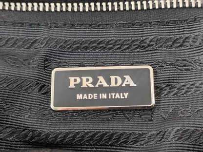PRADA Prada Tote Bag Leather Triangle Plate Black Tote Bag