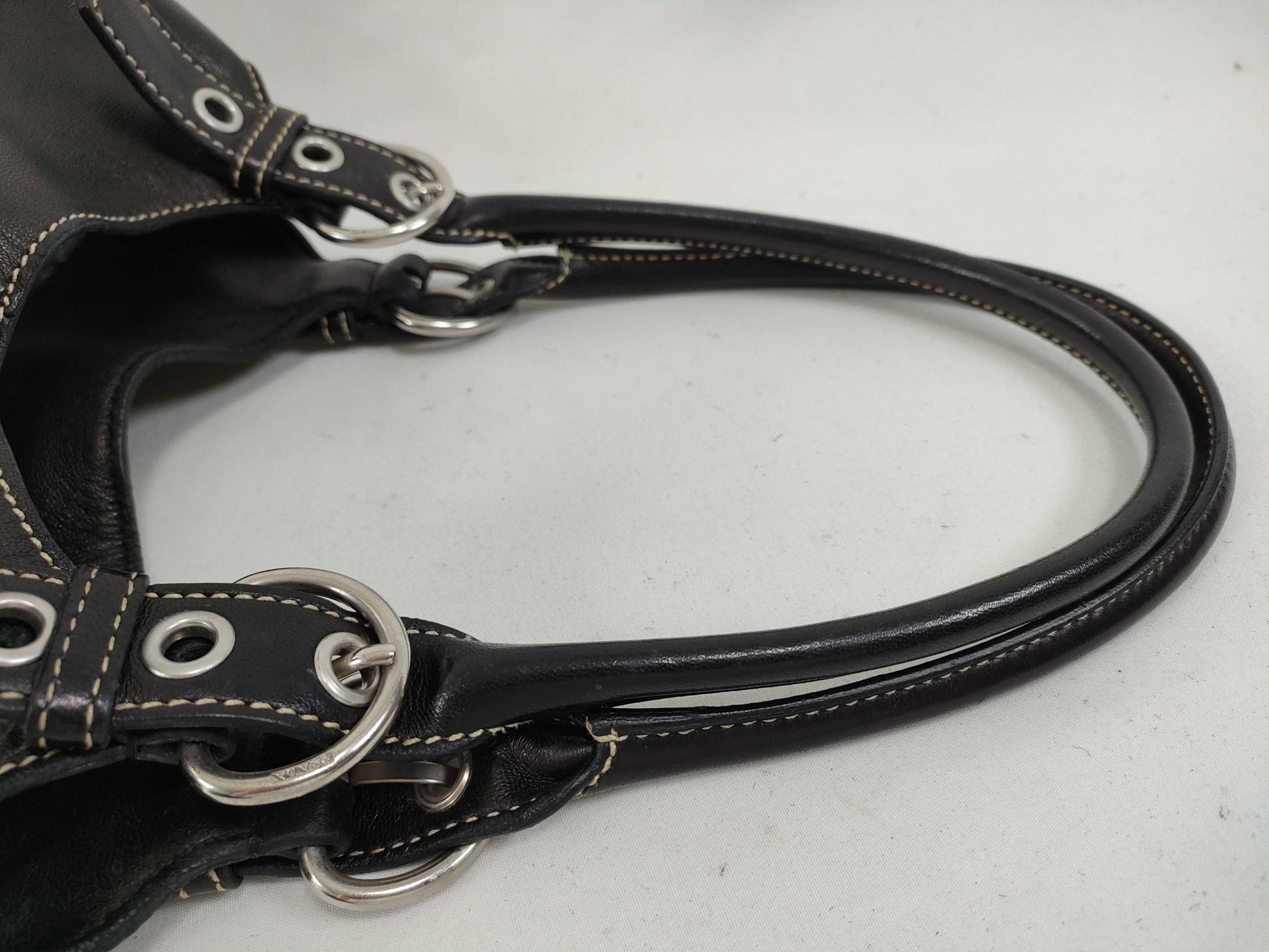 PRADA Prada Tote Bag Leather Triangle Plate Black Tote Bag