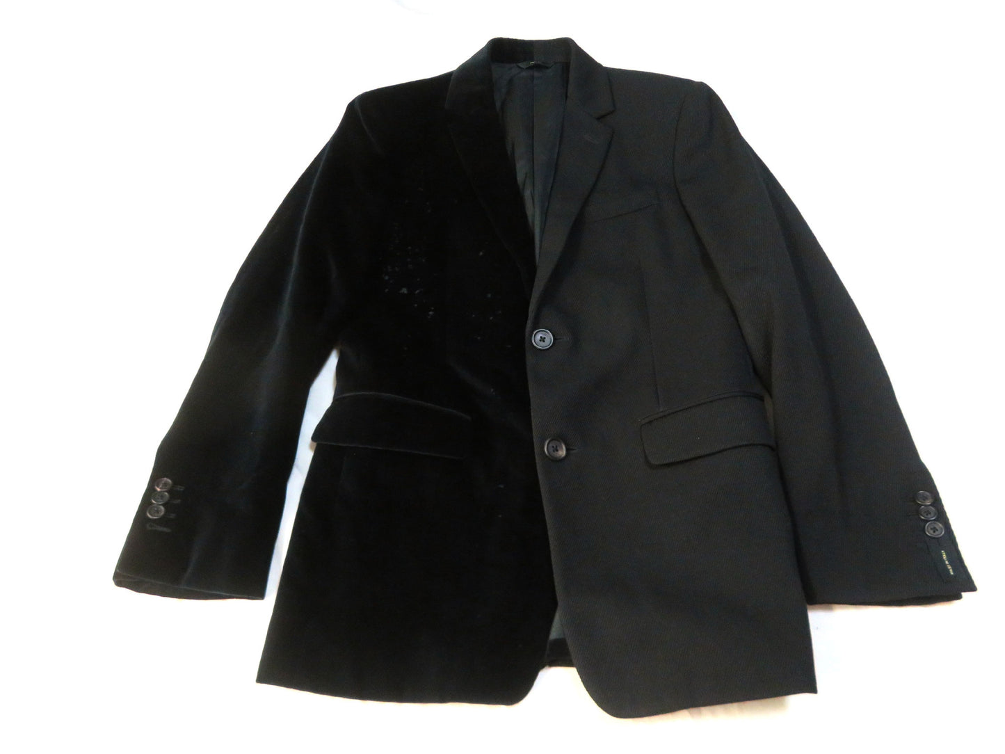 FENDI FENDI Two-tone design jacket with different materials and a blazer jacket