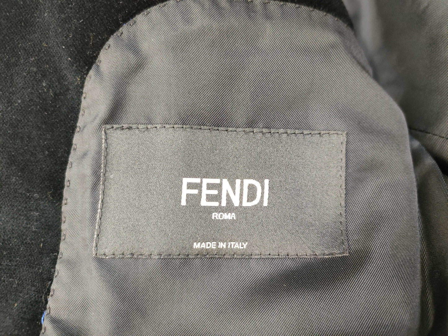 FENDI FENDI Two-tone design jacket with different materials and a blazer jacket