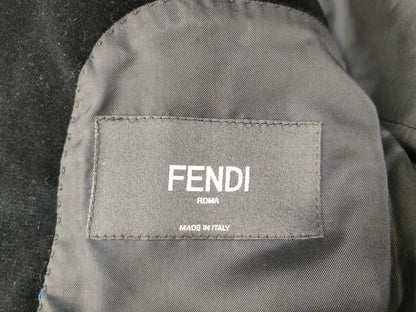 FENDI FENDI Two-tone design jacket with different materials and a blazer jacket