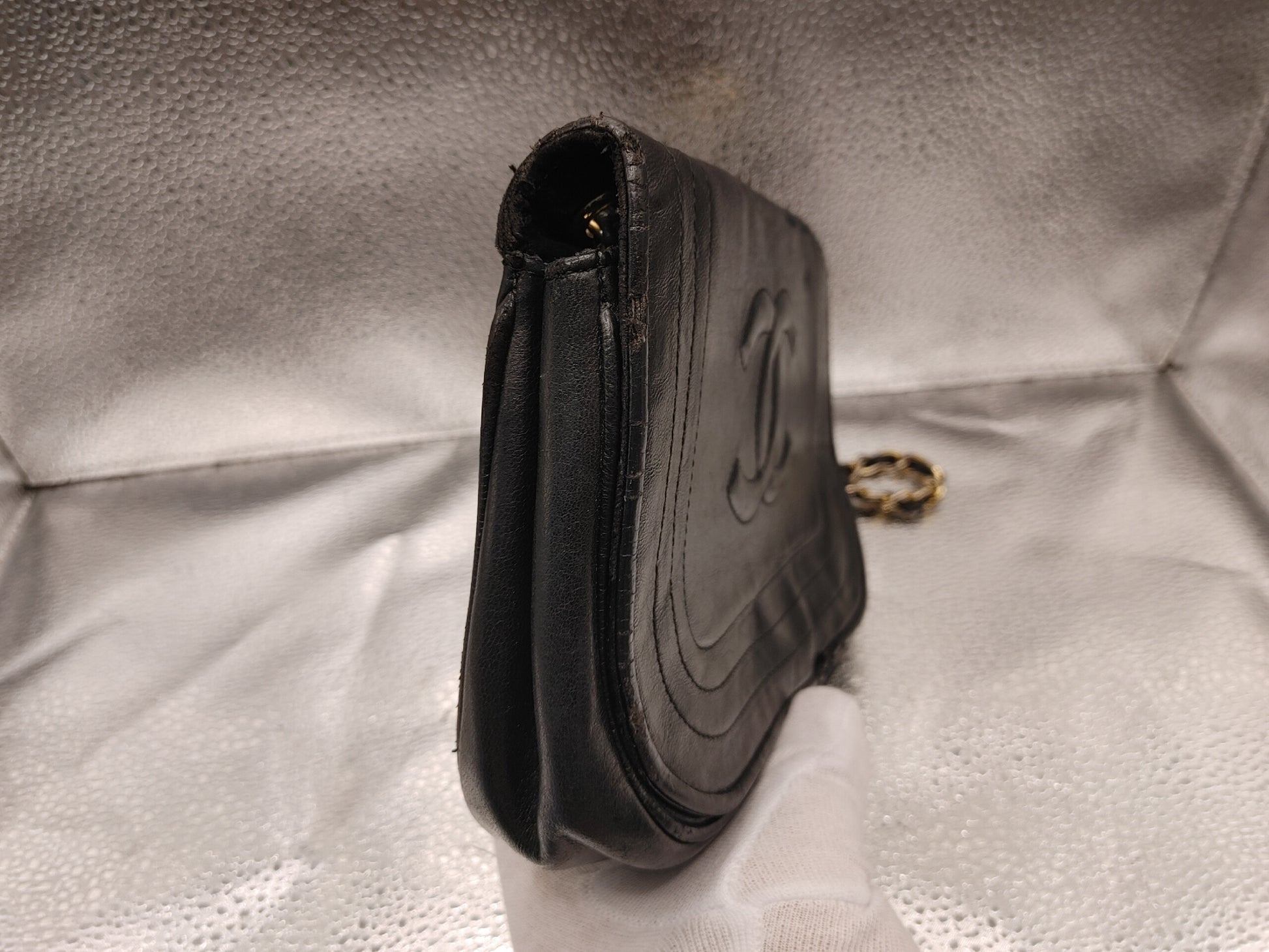 CHANEL Coco Mark Chain Shoulder Bag with Seal 0664398 Lambskin Black Shoulder Bag