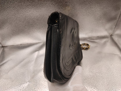 CHANEL Coco Mark Chain Shoulder Bag with Seal 0664398 Lambskin Black Shoulder Bag