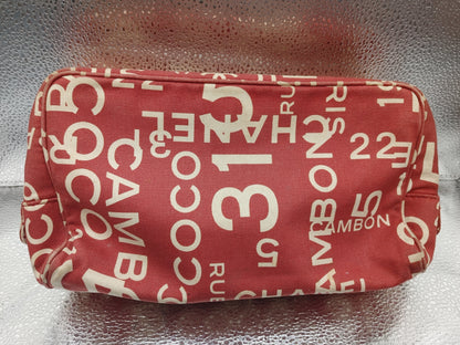 CHANEL Bi-Cea Line Cosmetic Pouch with Seal 7482161 Canvas Red Pouch
