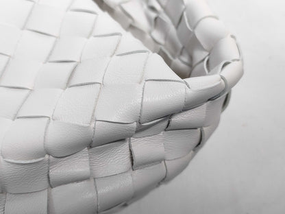 BOTTEGA VENETA Intrecciato Bottega Veneta JODIE Mini Handbag in White with Gold Hardware