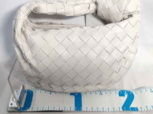 BOTTEGA VENETA Intrecciato Bottega Veneta JODIE Mini Handbag in White with Gold Hardware