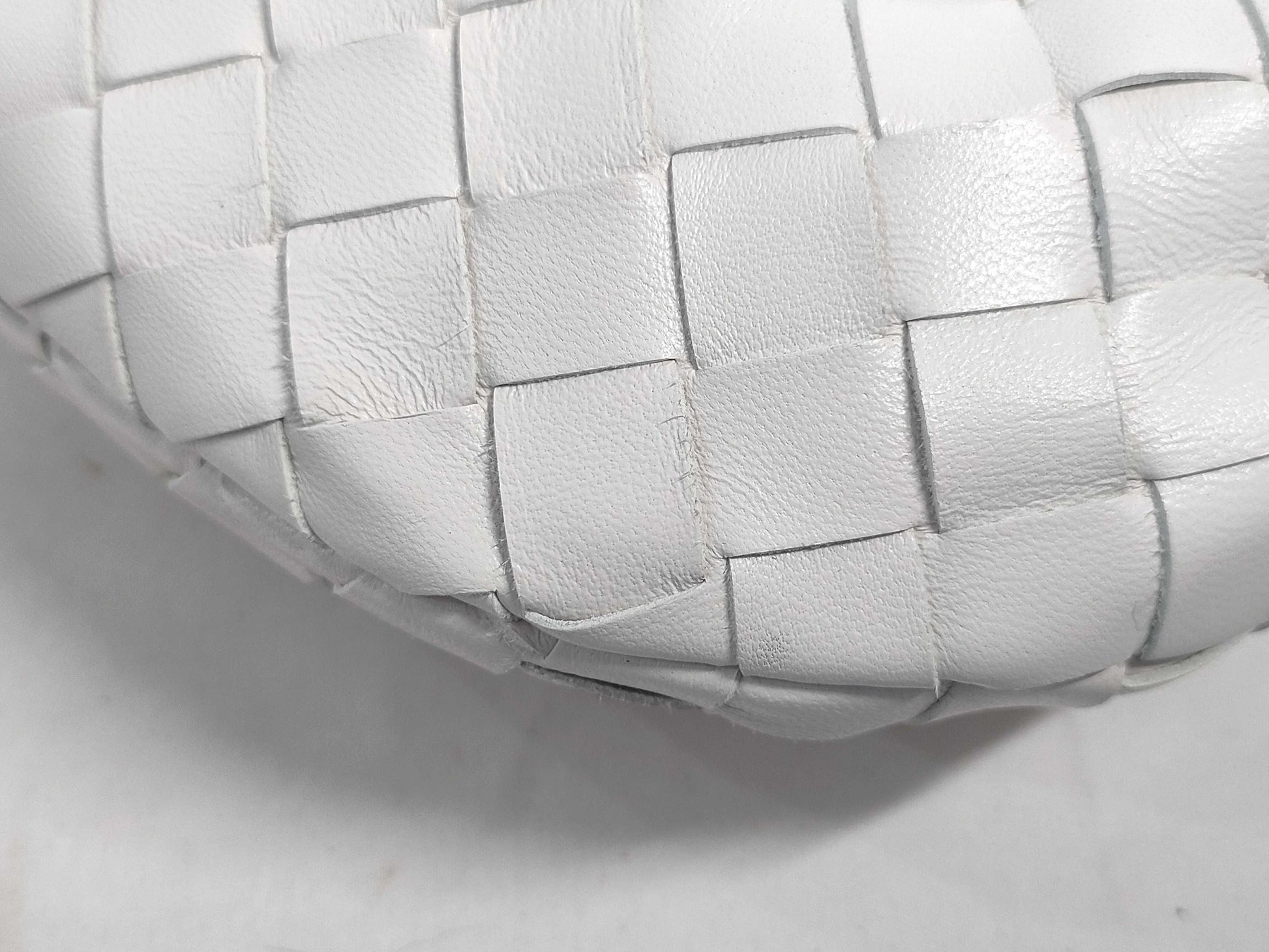 BOTTEGA VENETA Intrecciato Bottega Veneta JODIE Mini Handbag in White with Gold Hardware