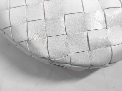BOTTEGA VENETA Intrecciato Bottega Veneta JODIE Mini Handbag in White with Gold Hardware