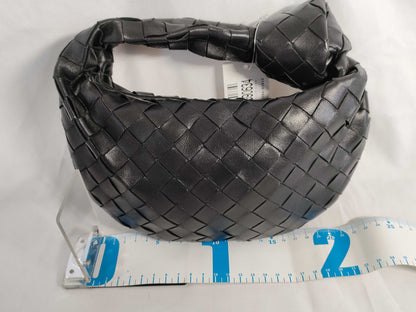 BOTTEGA VENETA Intrecciato Bottega Veneta JODIE Mini Handbag in Black with Silver Hardware